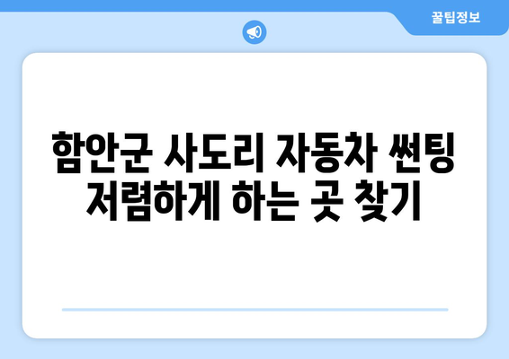 함안군 사도리 자동차 썬팅 저렴하게 하는 곳 | 견적 비교, 후기, 추천