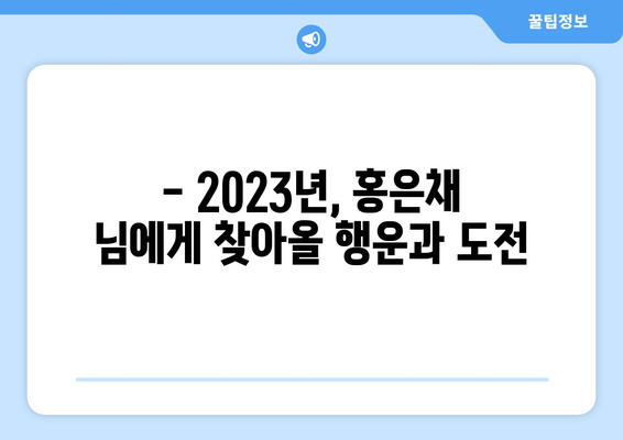 홍은채 님의 사주 운세 분석| 2023년 당신의 운명은? | 사주, 운세, 2023년 운세, 신년운세