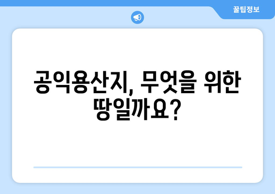 부동산 용어 해설| 공익용산지란 무엇이며 어떻게 활용될까요? | 부동산, 토지, 개발, 용도변경, 공익사업