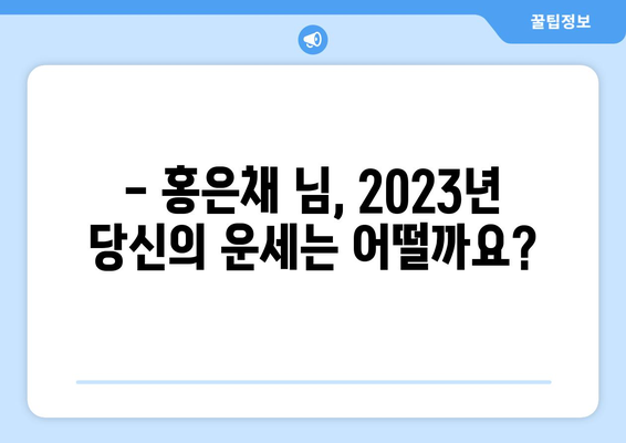 홍은채 님의 사주 운세 분석| 2023년 당신의 운명은? | 사주, 운세, 2023년 운세, 신년운세